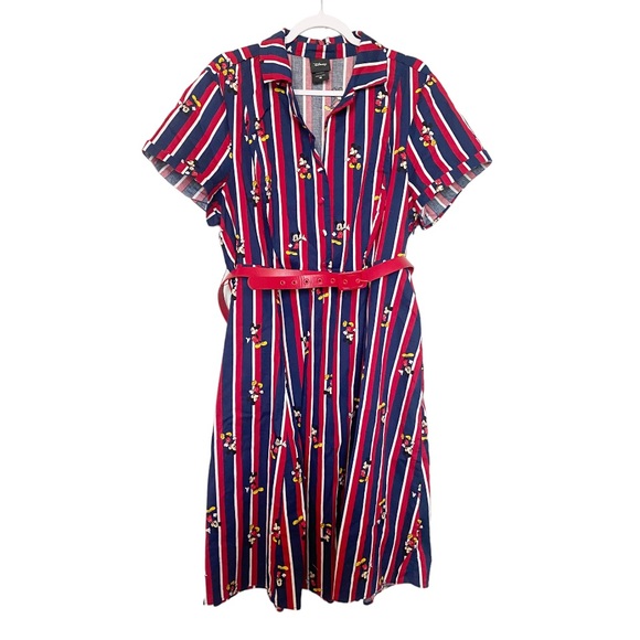 Torrid Disney Mickey Retro Swing Dress Poplin Striped Red & Blue Size 18 & 24 - Picture 5 of 13